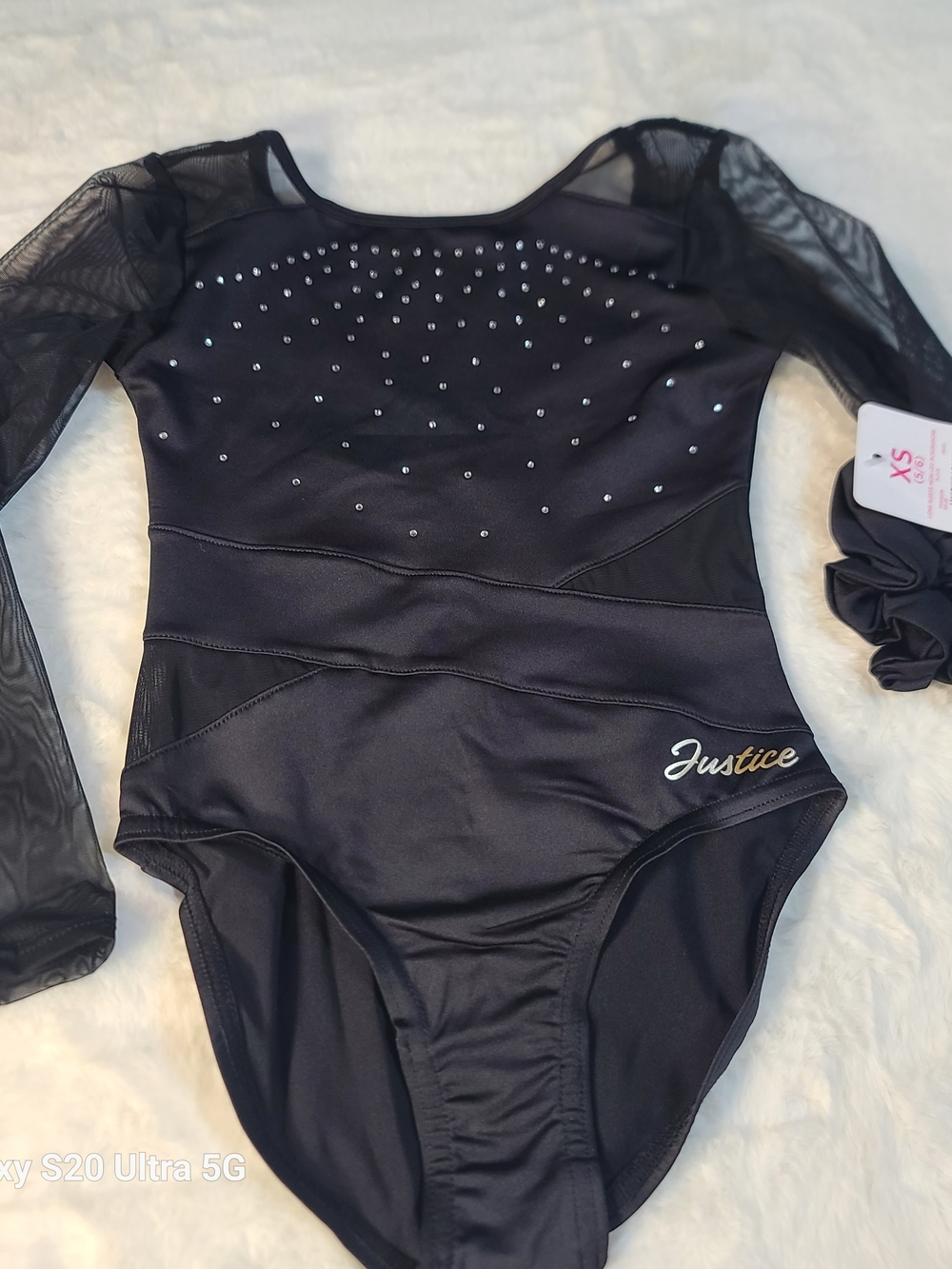 Justice Black Rhinestone Dance Leotard